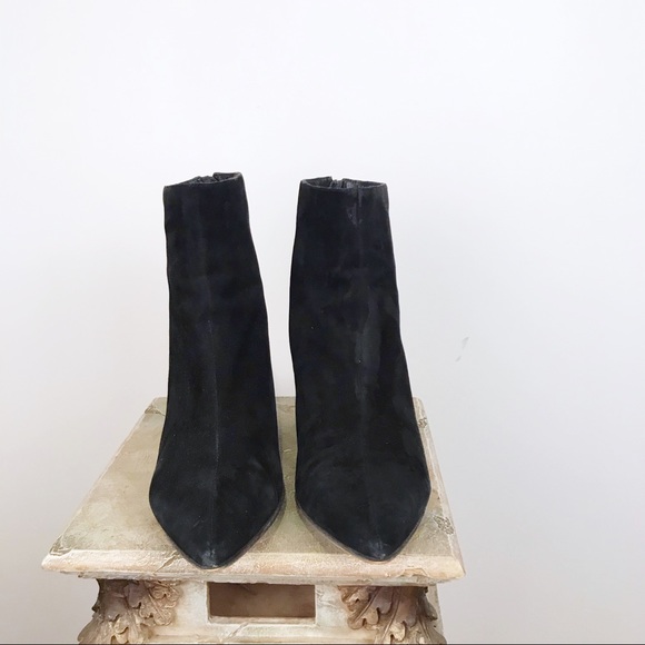Via Spiga Black Suede Kitten Heel Booties Size 10 - Picture 2 of 8